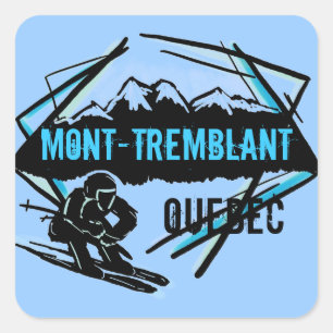 Mont Tremblant Quebec pegatinas azules de la monta