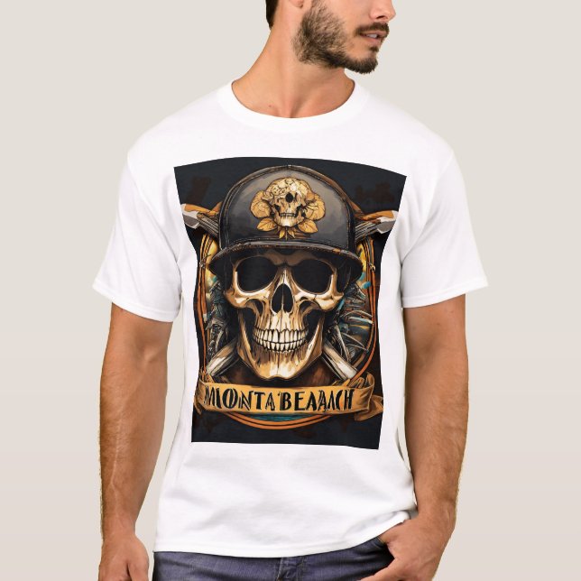 Monta Beach" Camiseta Ultra Realista De Calavera D (Anverso)