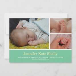 Montaje 3 foto anuncio de nacimiento de bebé con m