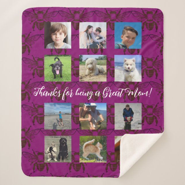 Montaje fotográfico de abejas Gran manta de regalo (Anverso)