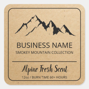 Montaña alpina Kraft Brown Etiquetas de soja