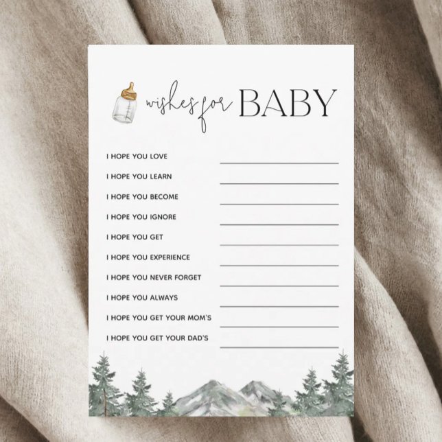 Montaña Baby Shower Desea Tarjetas Para Niños (Subido por el creador)
