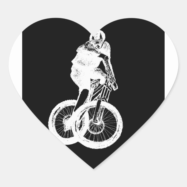 Montaña Biker MTB BMX CYCLIST Heart Pegatina (Anverso)