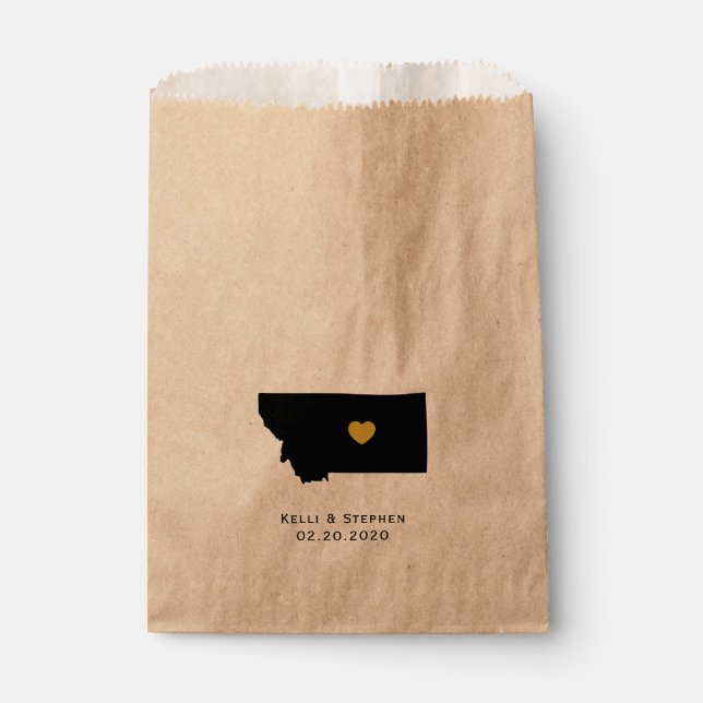 Montana Boda Favor Trate Sacks, Bolsas de Regalo (Anverso)