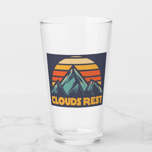 Montaña Clouds Rest Yosemite Retro Turquesa (Anverso)