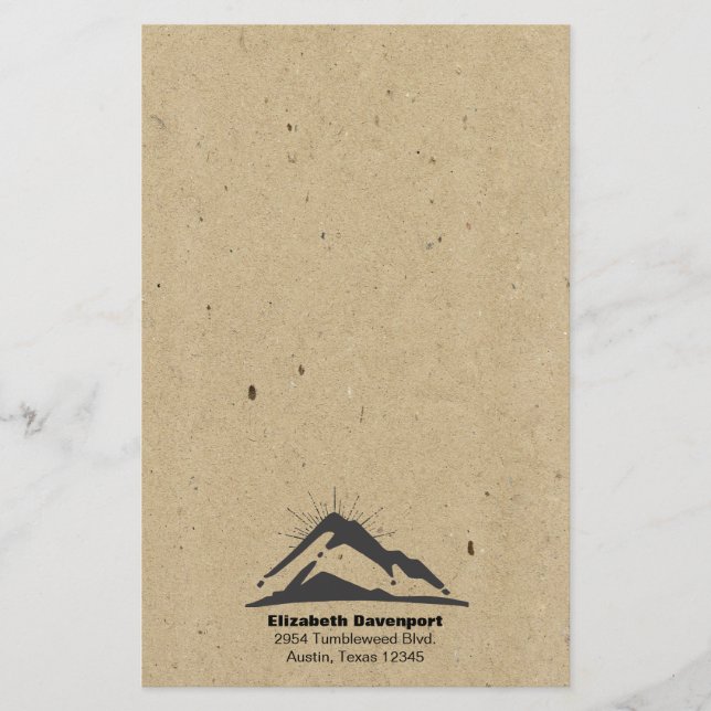 Montaña con rayos solares en la textura de papel K (Anverso)