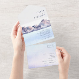 Montaña de Invierno Todo En Una Invitación