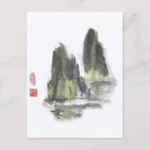 Montaña de los gigantes en la postal blanca