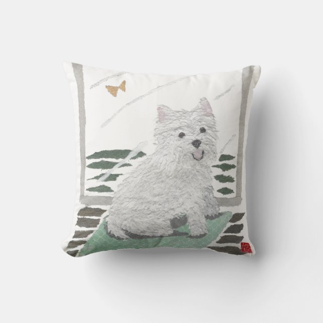 Montaña del oeste Terrier, almohada de Westie (Anverso)