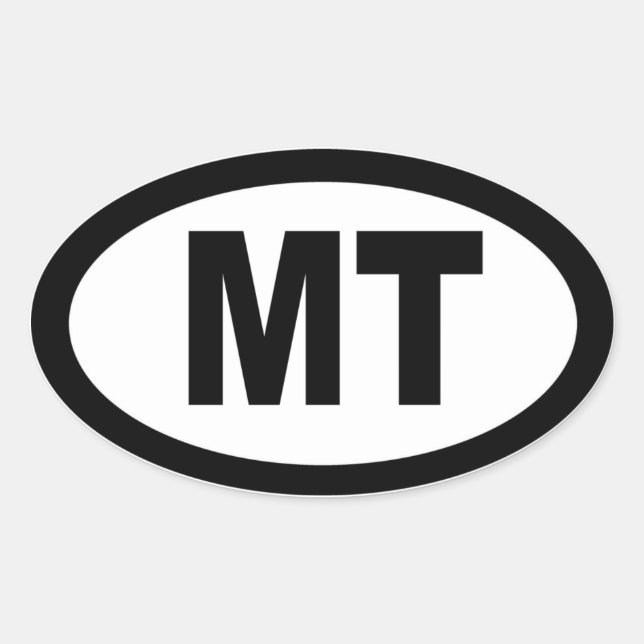 Montana - hoja de 4 pegatinas de coches ovaladas (Anverso)