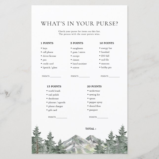 Montaña lo que hay en tus tarjetas de juego (Anverso)