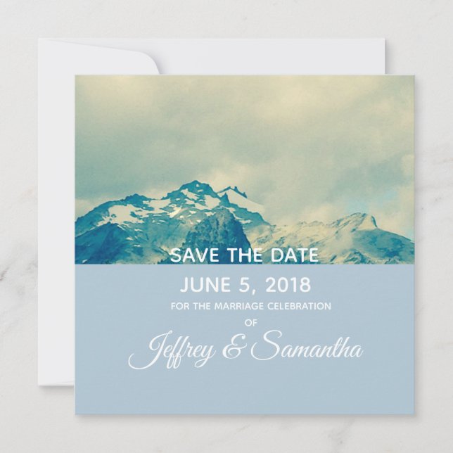 Montaña personalizada guardar la tarjeta de fecha (Anverso)
