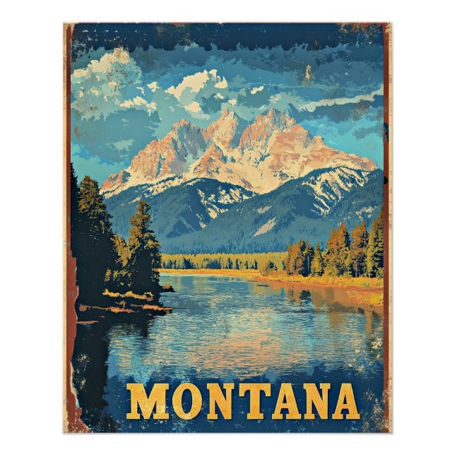 Montana Vintage Travel Poster (Anverso)