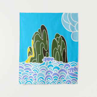 Montaña y mar Medio (50" x 60") Tapiz