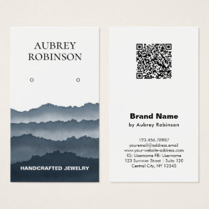 Montañas acuáticas Tarjeta de visualización QR azu
