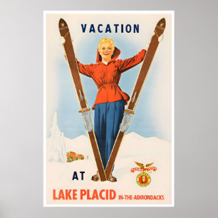 Montañas Adirondack Arte Lago Placid Imprimir Esqu