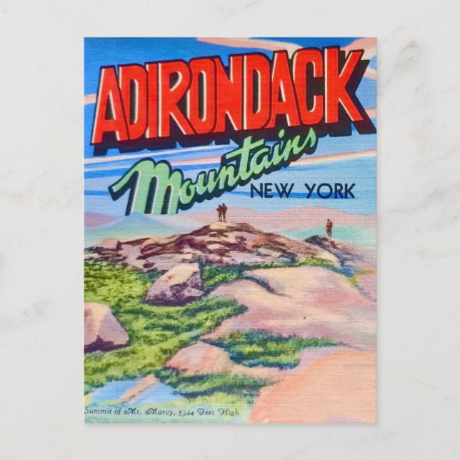 Montañas Adirondack NY Postal (Anverso)