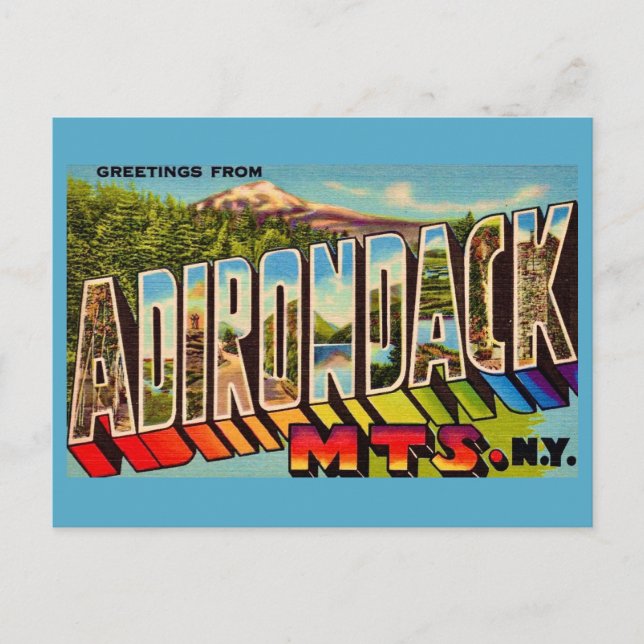 Montañas Adirondack Tarjeta Postal Antigua (Anverso)