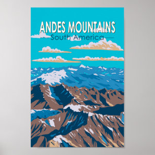 Montañas Andes Sudamérica Viaje Arte Vintage