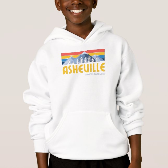 Montañas Asheville Retro Vintage T-Shirt Hoodie (Anverso)