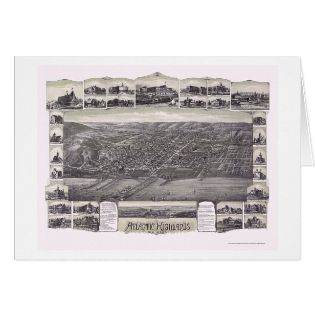 Montañas atlánticas, mapa panorámico de NJ - 1894 (Anverso (Horizontal))