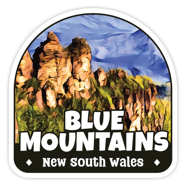 Montañas Azules, Pegatina de Australia de Nueva Ga (Blue Mountains New South Wales (Three Sisters Rock Formation) arch sticker)