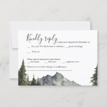 Montañas Boda Forestal Tarjeta RSVP