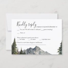 Montañas Boda Forestal Tarjeta RSVP
