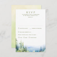 Montañas Bodas de Verano Tarjetas RSVP