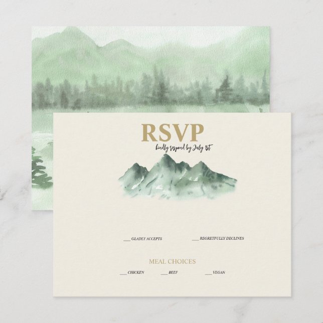 Montañas bodas RSVP (Anverso / Reverso)