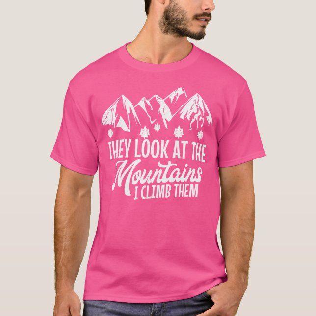 Montañas Camisa Miran Las Montañas Que Sube A La (Anverso)