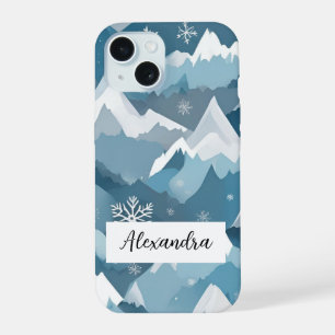 Montañas con nevadas en invierno con copos de niev