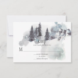 Montañas cubiertas de nieve Pinos Boda RSVP