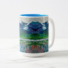 Montañas de Alaska y jarra de 15 oz