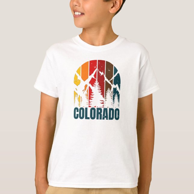 Montañas de Colorado Retro Viñeta camiseta (Anverso)