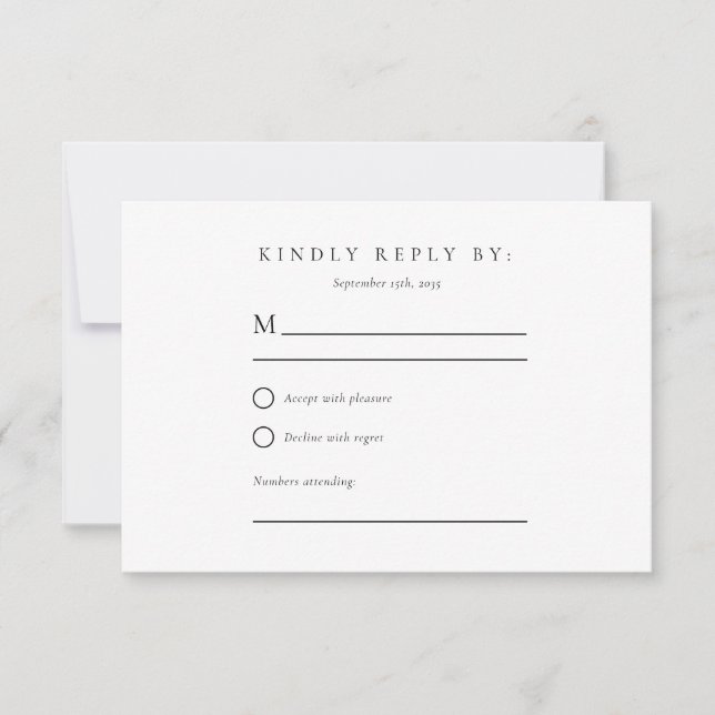 Montañas de Invierno Boda de Árbol de Pino RSVP (Anverso)