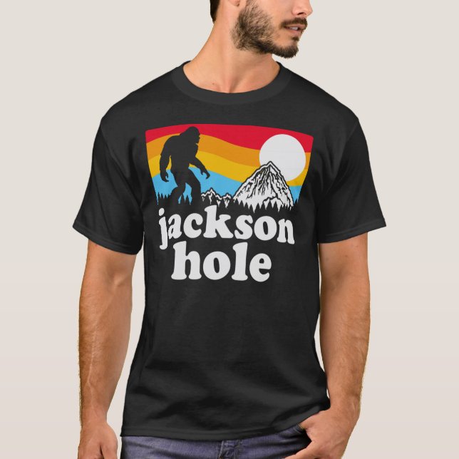 Montañas de Jackson Hole Bigfoot, camiseta esencia (Anverso)
