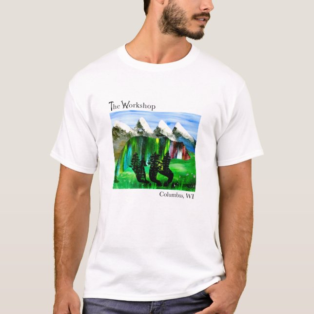Montañas de la naturaleza osos árboles camiseta bá (Anverso)