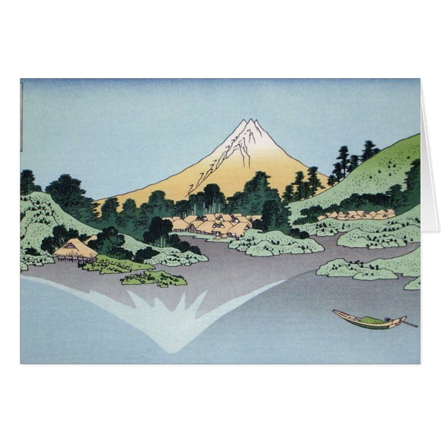 Montañas de la pintura del arte de Hokusai (Anverso (Horizontal))