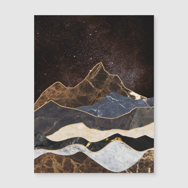 Montañas de mármol abstractas bajo el cielo estrel (Anverso)