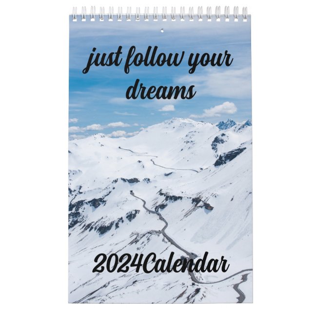 Montañas del calendario 2024 simplemente sigan sus (Tapa)
