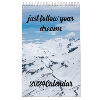 Montañas del calendario 2024 simplemente sigan sus