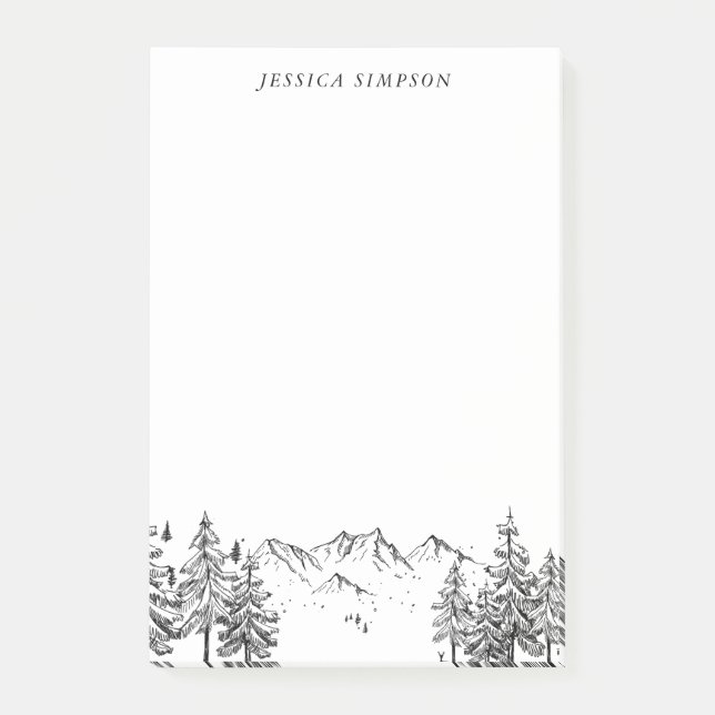 Montañas dibujadas a mano para las notas de la lis (Anverso)