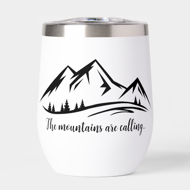 Montañas Diseñan Tumbler de Vino Termal (Frente)