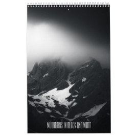 Montañas en blanco y negro calendario fotográfico