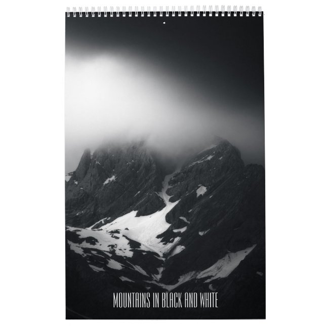 Montañas en blanco y negro calendario fotográfico  (Tapa)