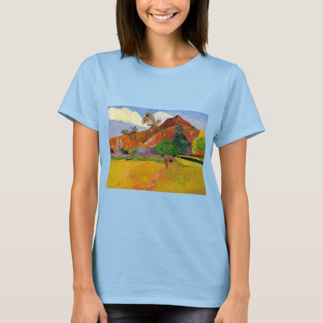 'Montañas en Tahití' - Camiseta Paul Gauguin (Anverso)