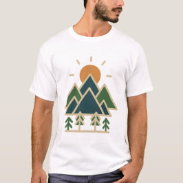 Montañas Geométricas Modernas Aventura Camiseta | 