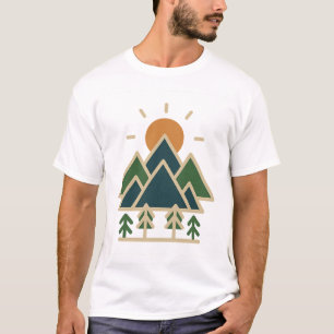 Montañas Geométricas Modernas Aventura Camiseta