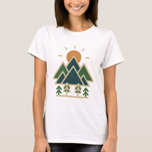 Montañas Geométricas Modernas Aventura Camiseta   